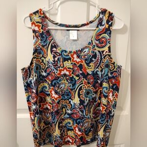 Slinky Brand Multicolor Paisley Tank Top